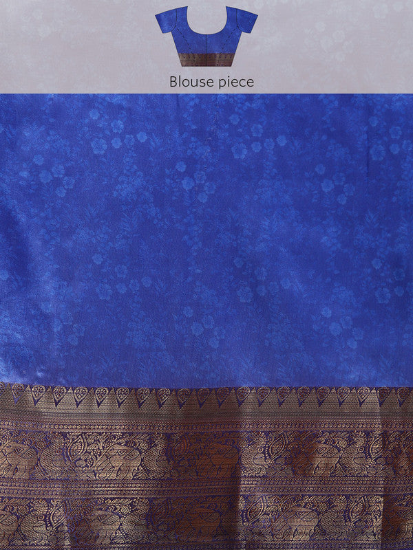 Multicolor Pure Silk Digital Print Floral Saree with Unstitched Blouse - Hiral Fashion | Swadesiicart
