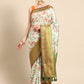 Green Pure Silk Digital Print Floral Saree with Unstitched Blouse - Hiral Fashion | Swadesiicart
