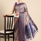 Brown Pure Silk Digital Print Floral Saree with Unstitched Blouse - Hiral Fashion | Swadesiicart