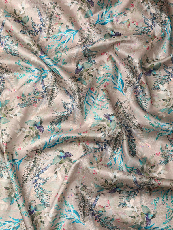 Multicolor Pure Silk Digital Print Floral Saree with Unstitched Blouse - Hiral Fashion | Swadesiicart