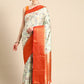 Green Pure Silk Digital Print Floral Saree with Unstitched Blouse - Hiral Fashion | Swadesiicart