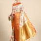 Multicolor Pure Silk Digital Print Floral Saree with Unstitched Blouse - Hiral Fashion | Swadesiicart