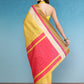 Mustard Tusser Silk Digital Print Solid Saree with Unstitched Blouse - Hiral Fashion | Swadesiicart