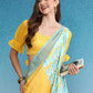 Multicolor Tusser Silk Digital Print Solid Saree with Unstitched Blouse - Hiral Fashion | Swadesiicart