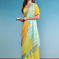 Multicolor Tusser Silk Digital Print Solid Saree with Unstitched Blouse - Hiral Fashion | Swadesiicart