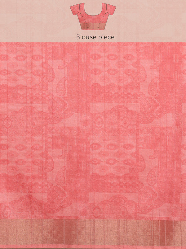 Multicolor Tusser Silk Digital Print Abstract Saree with Unstitched Blouse - Hiral Fashion | Swadesiicart