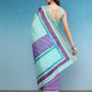 Purple Tusser Silk Digital Print Striped Saree with Unstitched Blouse - Hiral Fashion | Swadesiicart