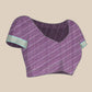 Purple Tusser Silk Digital Print Striped Saree with Unstitched Blouse - Hiral Fashion | Swadesiicart