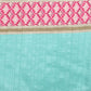 Turquoise Tusser Silk Digital Print Striped Saree with Unstitched Blouse - Hiral Fashion | Swadesiicart