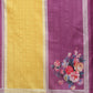 Yellow Tusser Silk Digital Print Solid Saree with Unstitched Blouse - Hiral Fashion | Swadesiicart