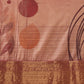 Peach Tusser Silk Digital Print Striped Saree with Unstitched Blouse - Hiral Fashion | Swadesiicart