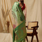 Multicolor Tusser Silk Digital Print Striped Saree with Unstitched Blouse - Hiral Fashion | Swadesiicart