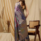 Multicolor Tusser Silk Digital Print Striped Saree with Unstitched Blouse - Hiral Fashion | Swadesiicart