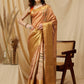 Multicolor Tusser Silk Digital Print Striped Saree with Unstitched Blouse - Hiral Fashion | Swadesiicart