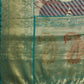Multicolor Tusser Silk Digital Print Striped Saree with Unstitched Blouse - Hiral Fashion | Swadesiicart