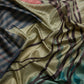 Multicolor Tusser Silk Digital Print Striped Saree with Unstitched Blouse - Hiral Fashion | Swadesiicart
