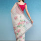Beige Cotton Blend Digital Print Floral Saree with Unstitched Blouse - Hiral Fashion | Swadesiicart