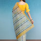Mustard Cotton Blend Digital Print Striped Saree with Unstitched Blouse - Hiral Fashion | Swadesiicart