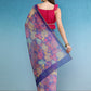 Multicolor Cotton Blend Digital Print Floral Saree with Unstitched Blouse - Hiral Fashion | Swadesiicart