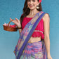 Multicolor Cotton Blend Digital Print Floral Saree with Unstitched Blouse - Hiral Fashion | Swadesiicart