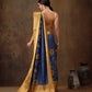 Blue Kanjeevaram Silk Digital Print Floral Saree with Unstitched Blouse - Hiral Fashion | Swadesiicart