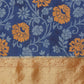 Blue Kanjeevaram Silk Digital Print Floral Saree with Unstitched Blouse - Hiral Fashion | Swadesiicart