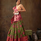 Olive Kanjeevaram Silk Digital Print Floral Saree with Unstitched Blouse - Hiral Fashion | Swadesiicart