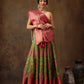 Olive Kanjeevaram Silk Digital Print Floral Saree with Unstitched Blouse - Hiral Fashion | Swadesiicart