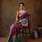 Pink Kanjeevaram Silk Digital Print Floral Saree with Unstitched Blouse - Hiral Fashion | Swadesiicart