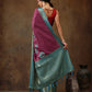 Pink Kanjeevaram Silk Digital Print Floral Saree with Unstitched Blouse - Hiral Fashion | Swadesiicart