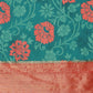 Turquoise Kanjeevaram Silk Digital Print Floral Saree with Unstitched Blouse - Hiral Fashion | Swadesiicart