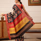 Hiral Fashion Beige Ikkat Kotha Silk Floral Digital Print Saree | Swadesiicart