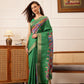Hiral Fashion Green Ikkat Kotha Silk Floral Digital Print Saree | Swadesiicart