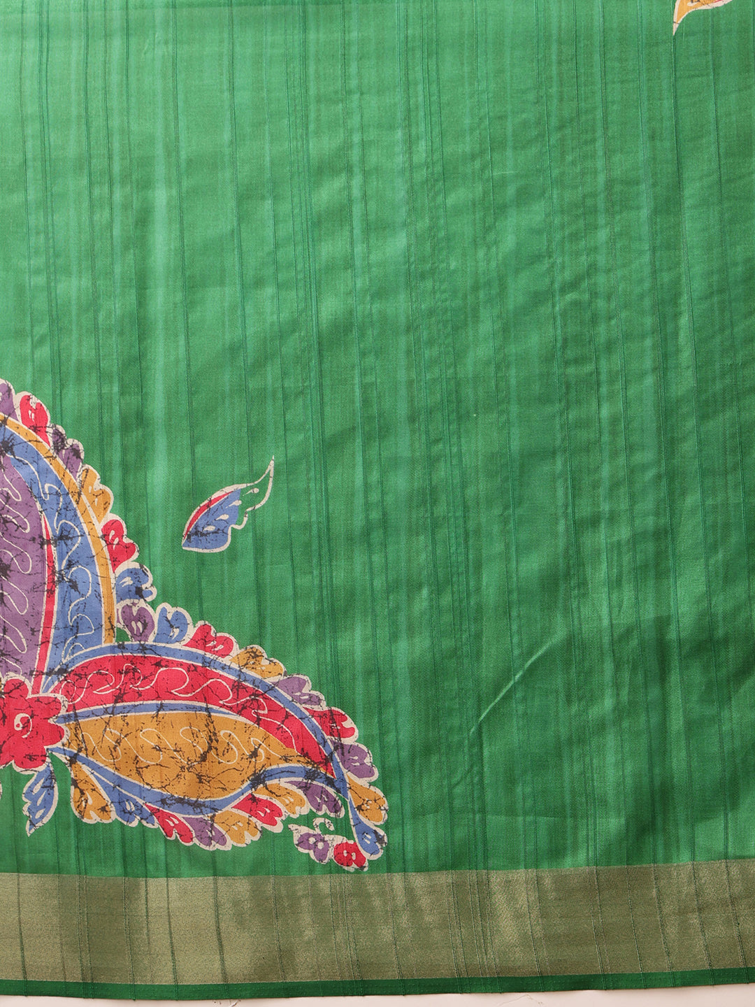Hiral Fashion Green Ikkat Kotha Silk Floral Digital Print Saree | Swadesiicart