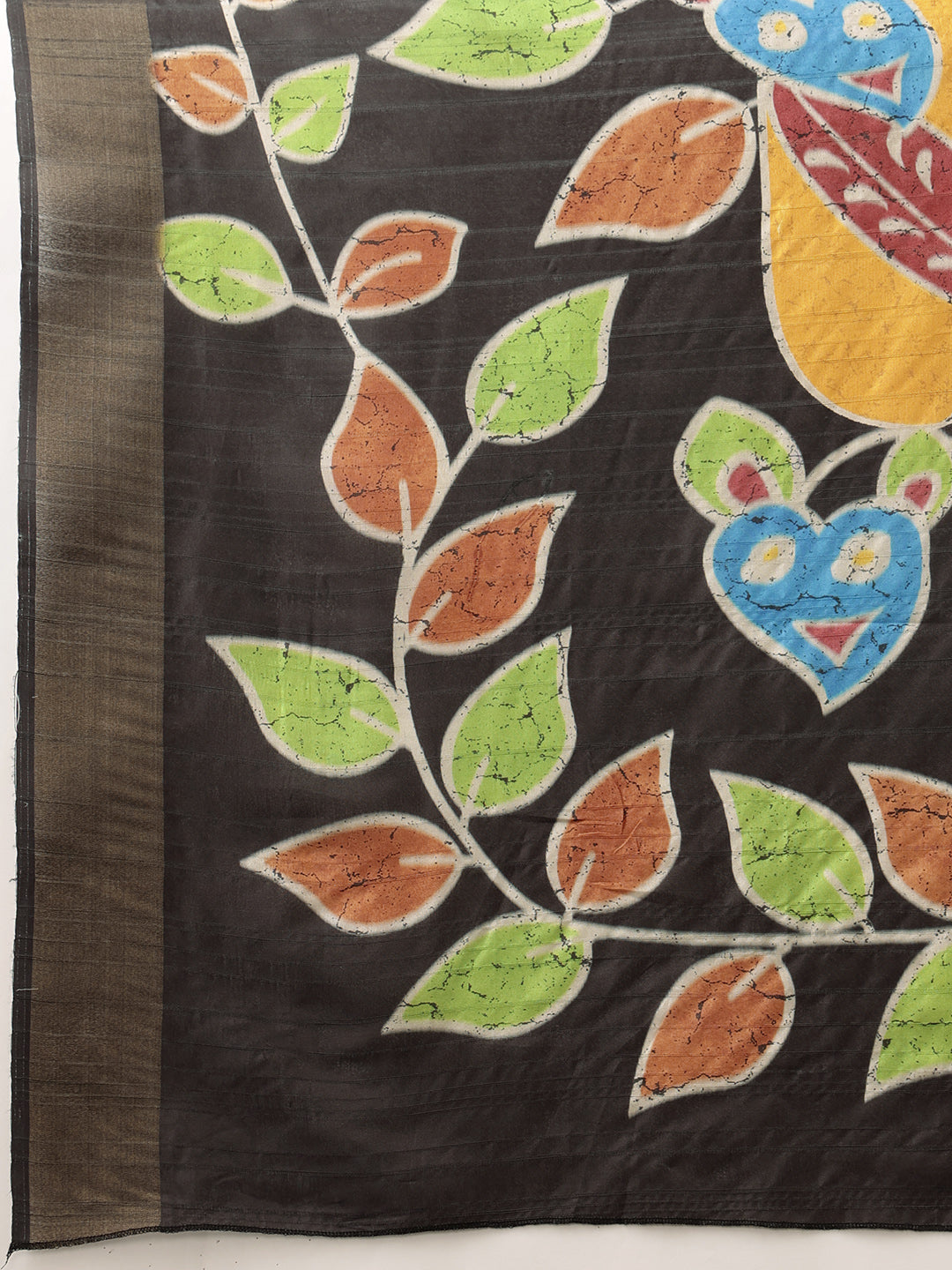 Hiral Fashion Mustard Ikkat Kotha Silk Floral Digital Print Saree | Swadesiicart