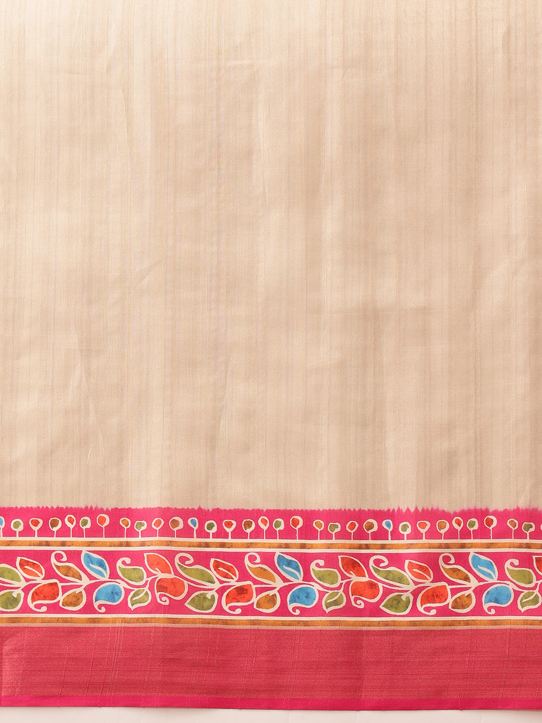 Hiral Fashion Beige Ikkat Kotha Silk Floral Digital Print Saree | Swadesiicart