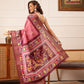 Hiral Fashion Pink Ikkat Kotha Silk Floral Digital Print Saree | Swadesiicart