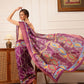 Hiral Fashion Purple Ikkat Kotha Silk Floral Digital Print Saree | Swadesiicart