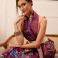 Hiral Fashion Purple Ikkat Kotha Silk Floral Digital Print Saree | Swadesiicart