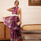Hiral Fashion Purple Ikkat Kotha Silk Floral Digital Print Saree | Swadesiicart
