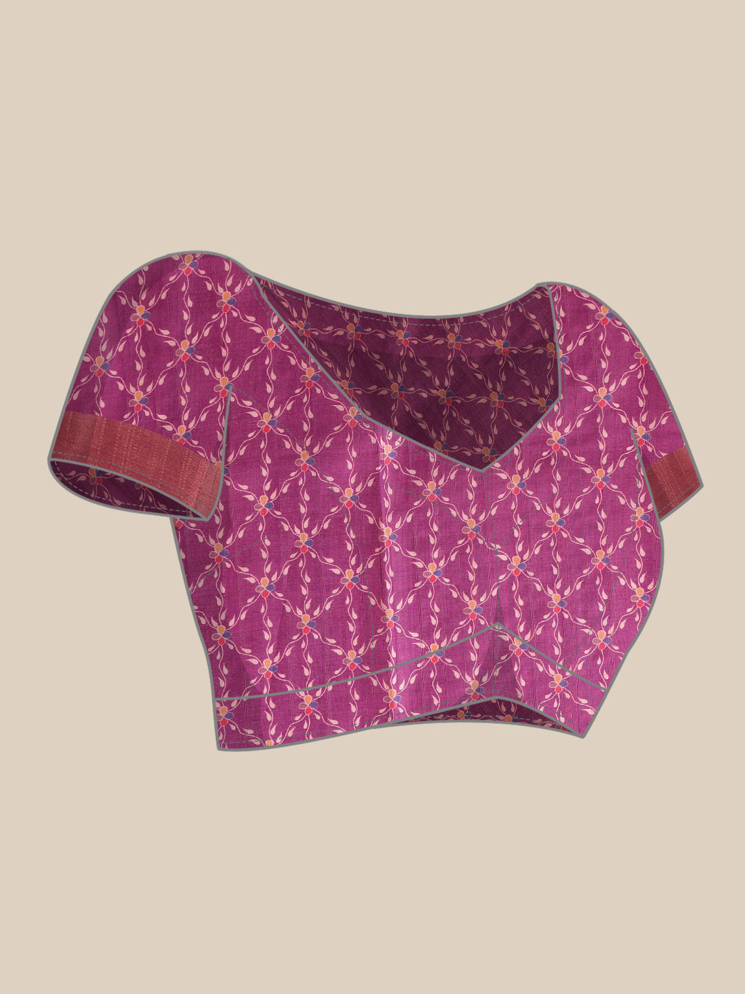 Hiral Fashion Purple Ikkat Kotha Silk Floral Digital Print Saree | Swadesiicart