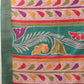 Hiral Fashion Teal Ikkat Kotha Silk Floral Digital Print Saree | Swadesiicart
