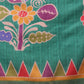 Hiral Fashion Teal Ikkat Kotha Silk Floral Digital Print Saree | Swadesiicart