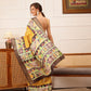 Hiral Fashion Yellow Ikkat Kotha Silk Floral Digital Print Saree | Swadesiicart