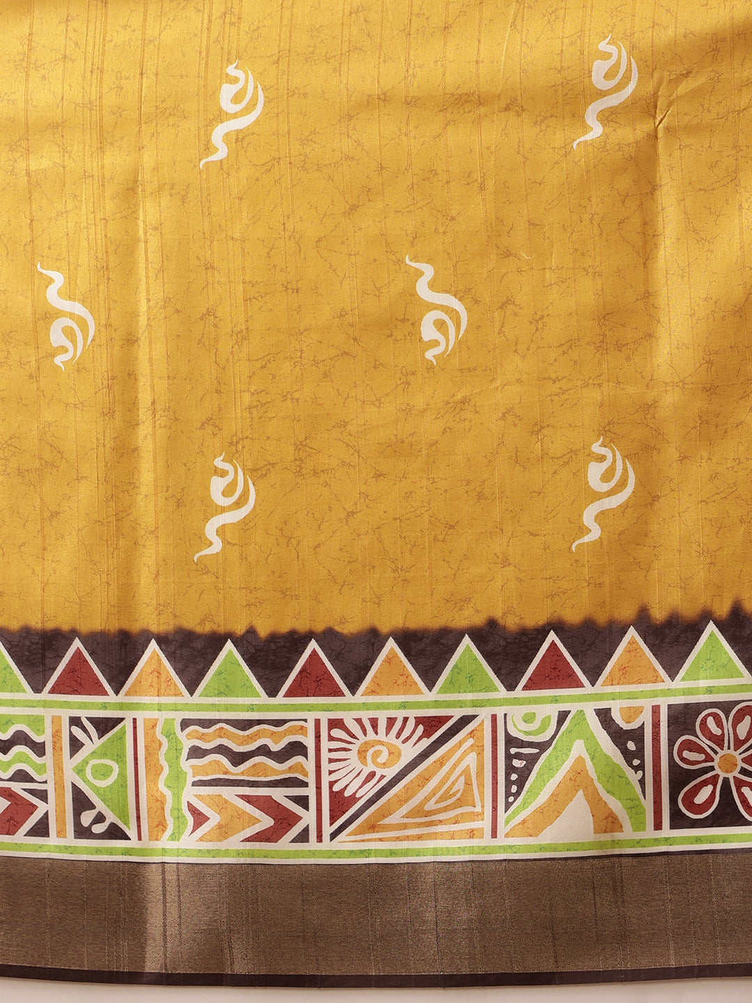 Hiral Fashion Yellow Ikkat Kotha Silk Floral Digital Print Saree | Swadesiicart