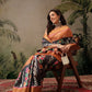 Hiral Fashion Black Banarasi Silk Blend Floral Digital Printed Saree | Swadesiicart