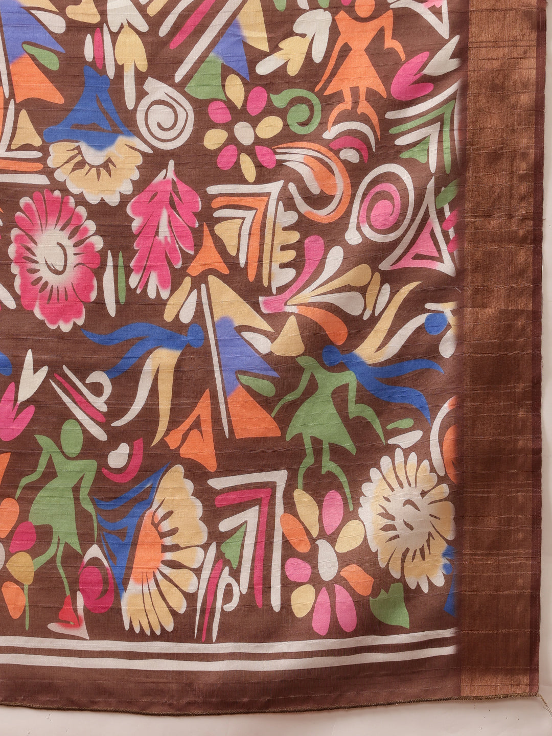 Hiral Fashion Multi Banarasi Silk Blend Floral Digital Printed Saree | Swadesiicart