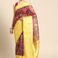 Maroon Munga Silk Digital Print Floral Saree with Unstitched Blouse - Hiral Fashion | Swadesiicart