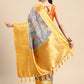 Turquoise Munga Silk Digital Print Floral Saree with Unstitched Blouse - Hiral Fashion | Swadesiicart