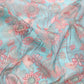 Turquoise Munga Silk Digital Print Floral Saree with Unstitched Blouse - Hiral Fashion | Swadesiicart